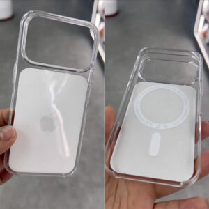 Two clear smartphone cases placed side by side